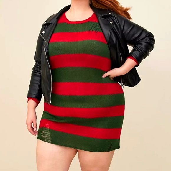 ❤️NWT VINTAGE TORRID NIGHTMARE ON ELM STREET FREDDY KRUGER COSTUME DRESS PLUS - Picture 10 of 13